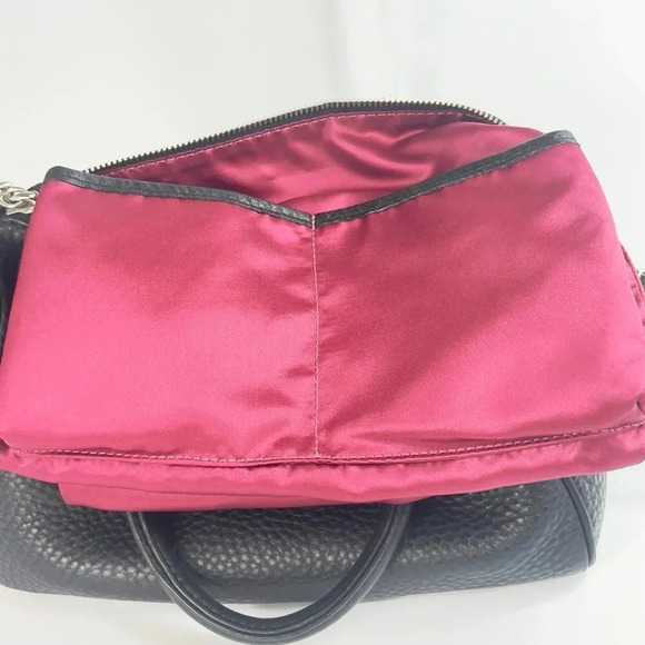 COLE HAAN Satchel Crossbody Bag Color Black Silver Tone Hardware Removable strap - Picture 13 of 16